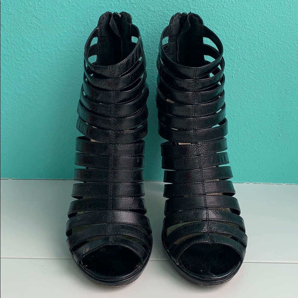 Anthro x Dolce Vita Black Gladiator Heels - Picture 3 of 10